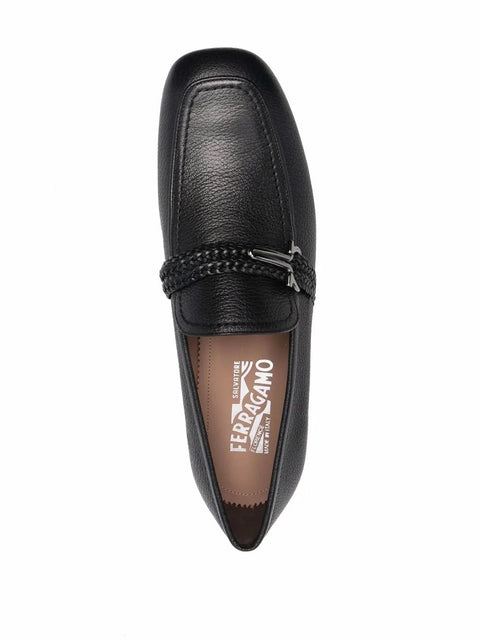 Ferragamo Missouri Leather Loafers in Black
