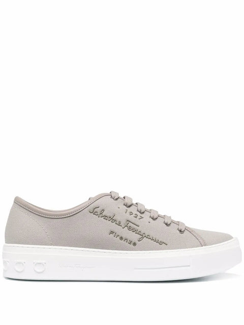 Ferragamo Mediterr Low-Top Sneakers in Gray