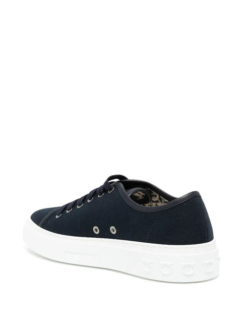 Ferragamo Borg Logo-Print Sneakers in Blue