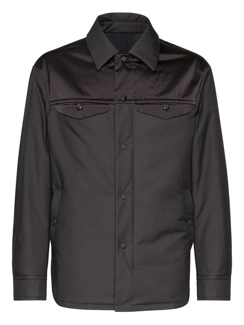 Ferragamo Satin-Panel Shirt Jacket