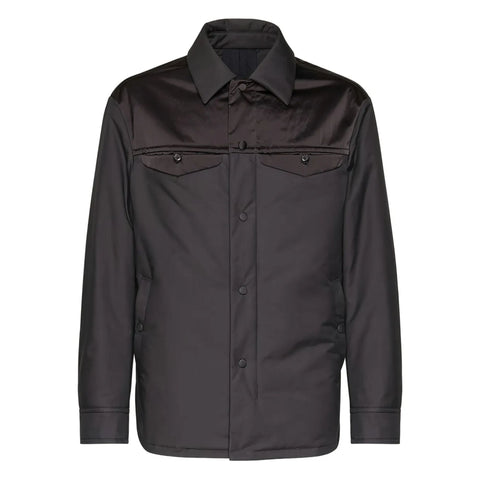 Ferragamo Satin-Panel Shirt Jacket