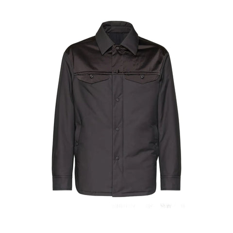 Ferragamo Satin-Panel Shirt Jacket