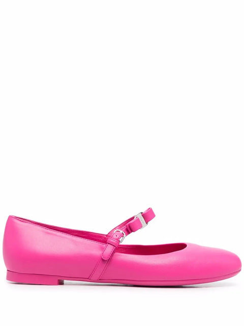 Ferragamo Bow-Detail Leather Ballerina Shoes