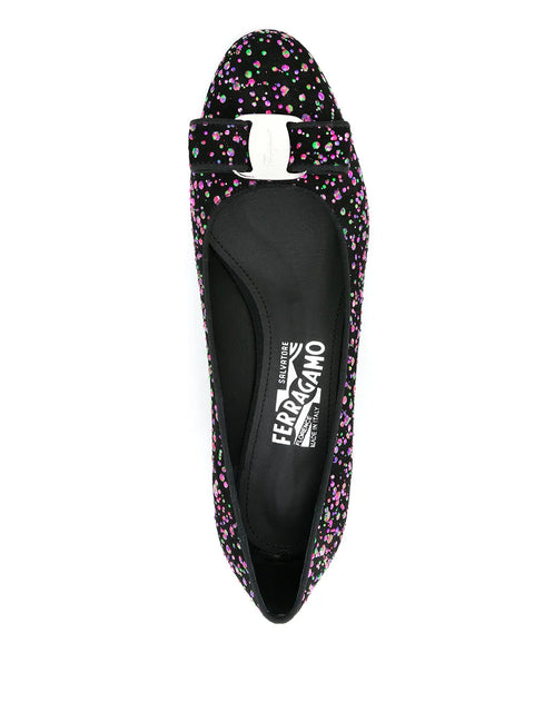 Ferragamo Vara Sequin-Embellished Pumps