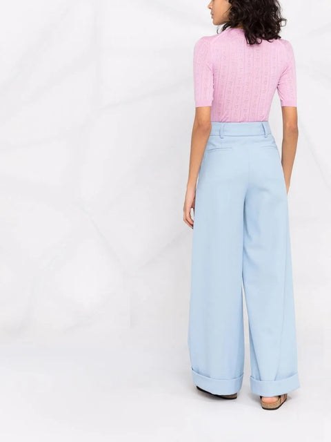 Ferragamo Gancini-Pattern Short-Sleeve Knitted Top