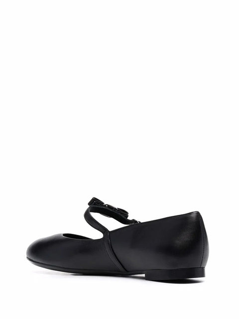 Ferragamo Lizz Leather Ballerina Shoes