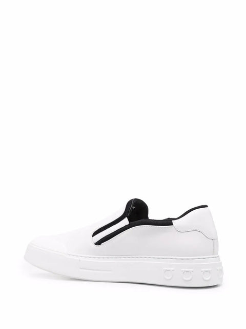 Ferragamo Gancini Slip-On Sneakers in Black
