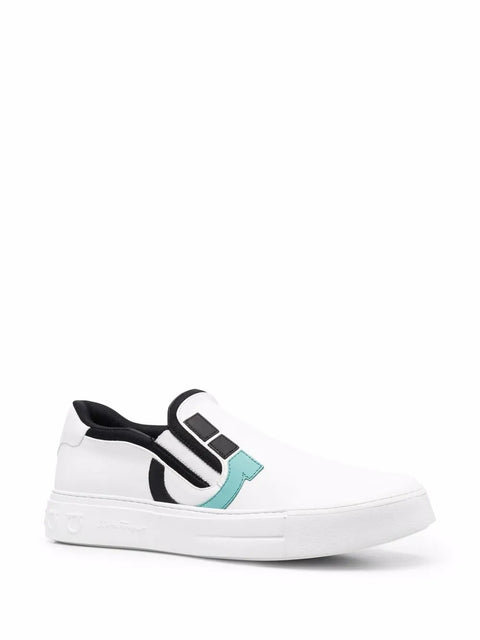 Ferragamo Gancini Slip-On Sneakers in Black