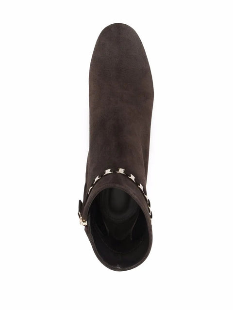 Ferragamo 75Mm Ghila Suede Ankle Boots