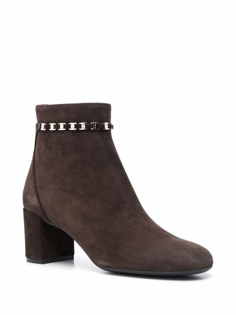 Ferragamo 75Mm Ghila Suede Ankle Boots