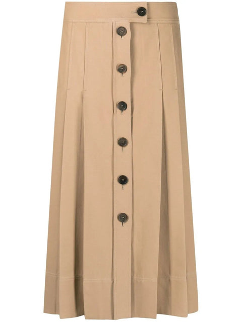 Ferragamo Buttoned-Up Pleated Skirt