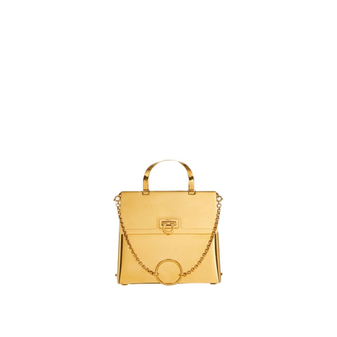 Ferragamo Trifolio Small Handbag in Gold