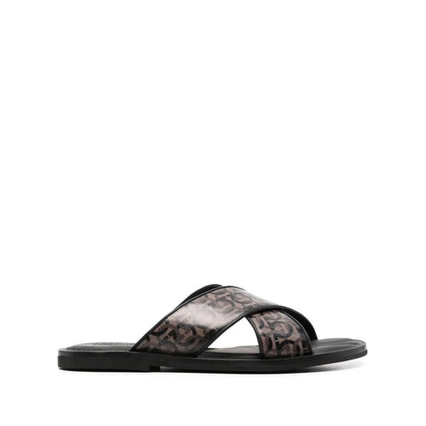 Ferragamo Gancini Crossover Strap Sandals