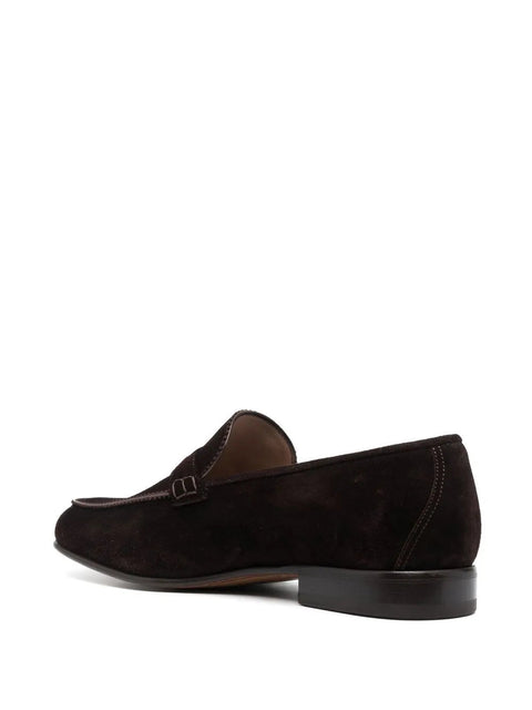 Ferragamo Suede Penny Loafers in BROWN