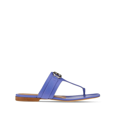 Ferragamo Gancini Leather Flat Sandals
