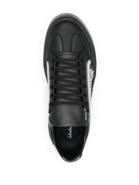 Ferragamo Gancini-Print Detail Sneakers