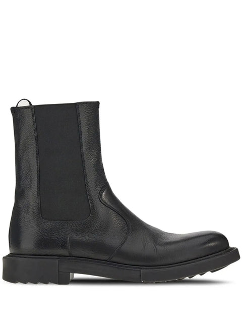 Ferragamo Leather Chelsea Boots in BLACK