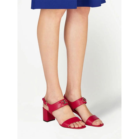 Ferragamo Gancini-Plaque Block-Heel Sandals