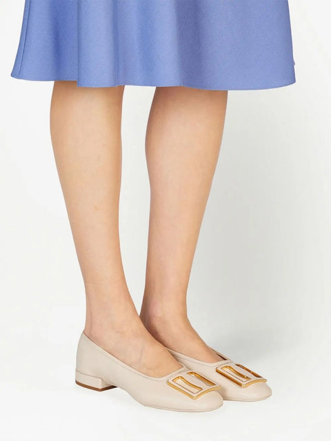 Ferragamo Chunky-Buckle Ballerina Flats