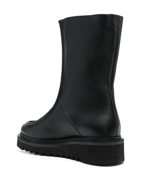Ferragamo 50Mm Zip-Front Leather Boots