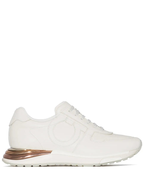 Ferragamo Brooklyn Low-Top Sneakers in White