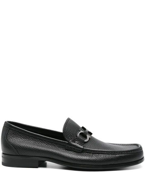 Ferragamo Leather Loafers in BLACK