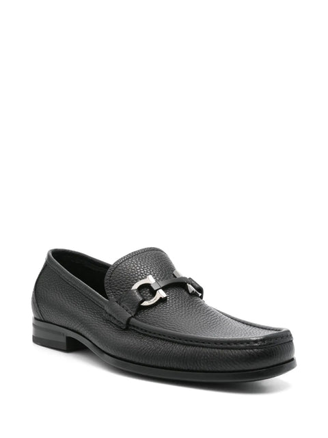 Ferragamo Leather Loafers in BLACK