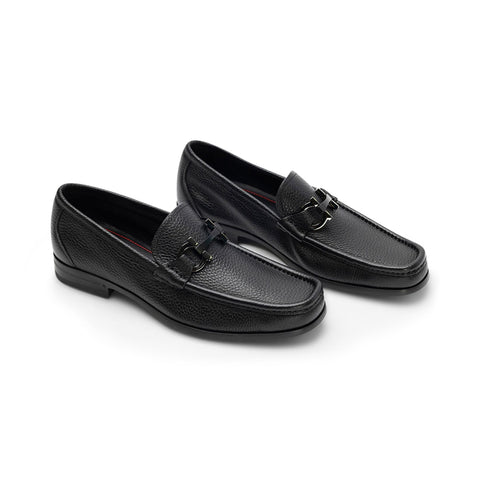 Ferragamo Leather Loafers in BLACK
