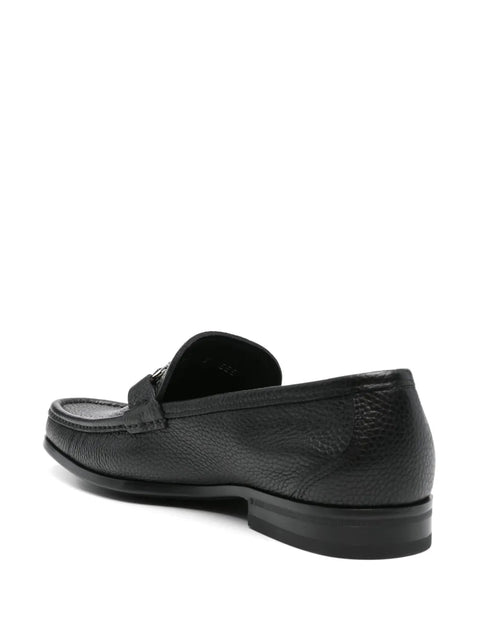 Ferragamo Leather Loafers in BLACK