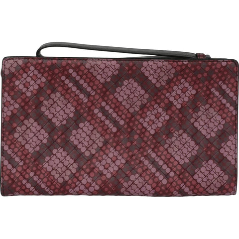 Bottega Veneta Intrecciato Polka Dot Leather Continental Zip Around Wallet in Blue,Black