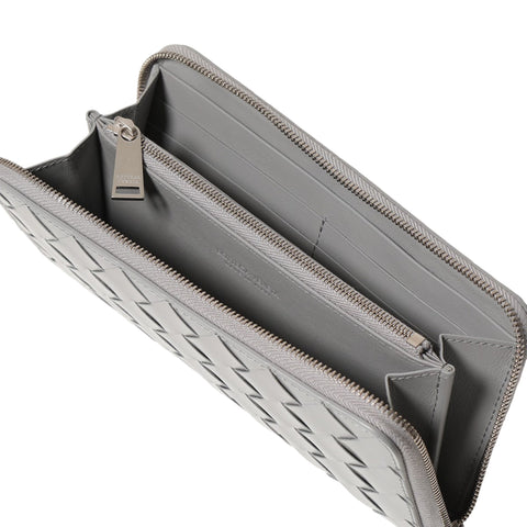 Bottega Veneta Intrecciato Leather Continental Zip Around Wallet in Black