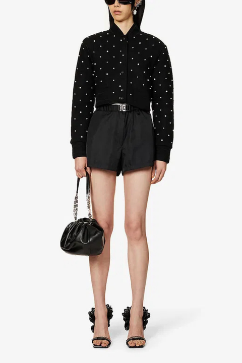 Givenchy Satin Embroidered Bomber_Silvery