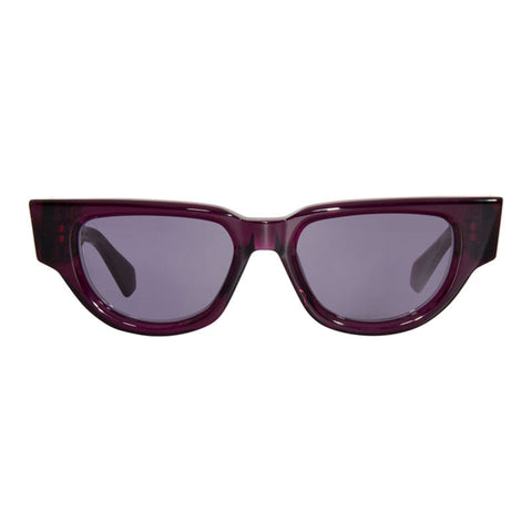 Valentino Sunglasses Cat Eye Full Rim, Crystal Purple/Yellow Gold Frame and Dark Grey AR Lens VLS-103D