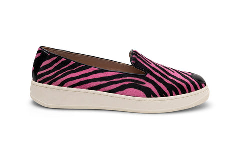 Hogan Zebra-Print Heart-Detail Sneakers in PINK