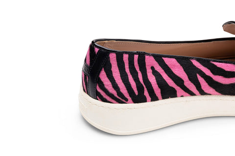 Hogan Zebra-Print Heart-Detail Sneakers in PINK