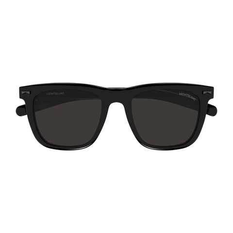 Montblanc Sunglasses Square Full Rim, Shiny Black Frame And Grey Lens Mb0226S001