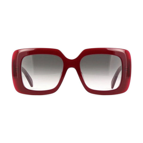 Celine Sunglasses Square Full Rim, Shiny Bordeaux Frame and Smoke Gradient Lens CL40263I69B