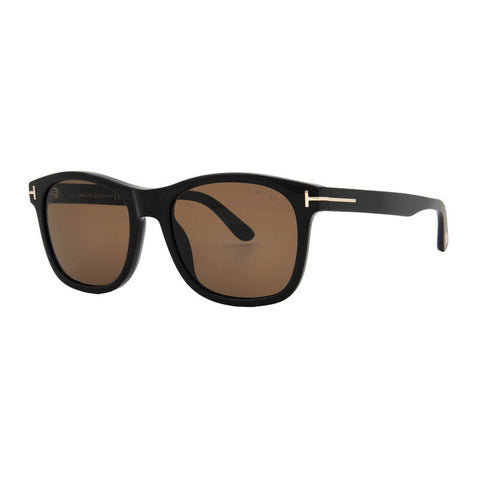 Tom Ford Sunglasses Square Full Rim, Shiny Black Frame and Roviex Lens FT059501J