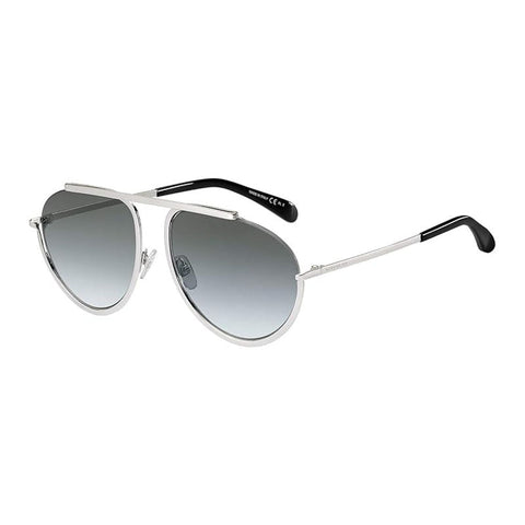 Givenchy Sunglasses Aviator Semi Rim, Palladium Frame and Grey Azure Lens GV7112/S0010GB