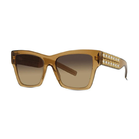 Givenchy Sunglasses Square Full Rim, Transparent Beige Frame and Brown Gradient Lens GV40076I47B