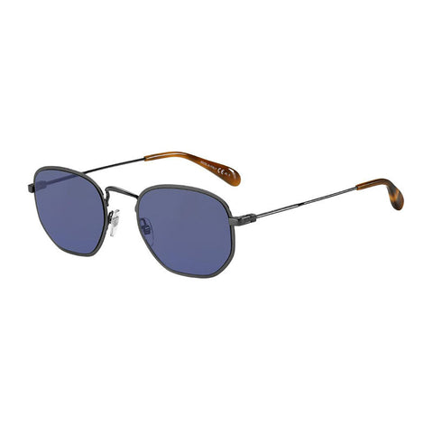 Givenchy Sunglasses Browline Full Rim, Dark Ruthenium Frame and Blue Lens GV7147/S0V81KU