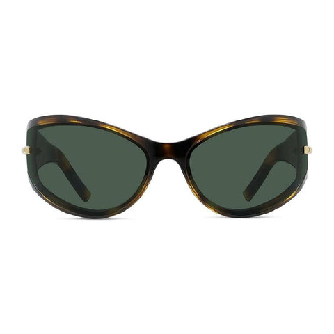 Givenchy Sunglasses Geometric Full Rim, Light Havana Frame and Green Lens GV40050I86N