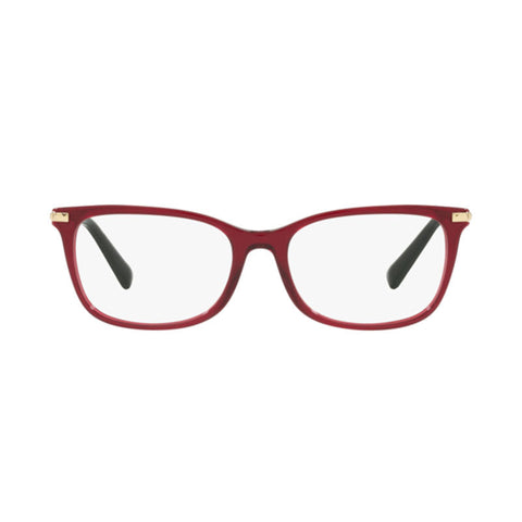 Valentino Eyeglasses Rectangle Full Rim, Transparent Red Frame and Clear Demo Lens Lens VA30745115