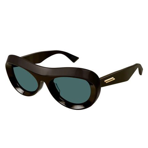 Bottega Veneta Sunglasses Cat Eye Full Rim, Fondant Brown Frame and Teal Lens BV1284S004