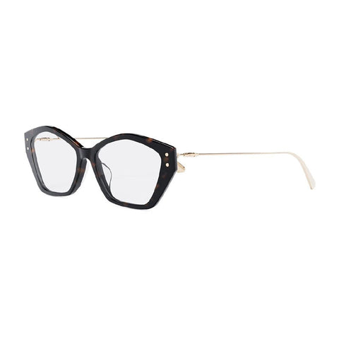 Dior Eyeglasses Cat Eye Full Rim, Dark Havana/Gold Frame and Clear Demo Lens Lens MISSDIOROS1F2200
