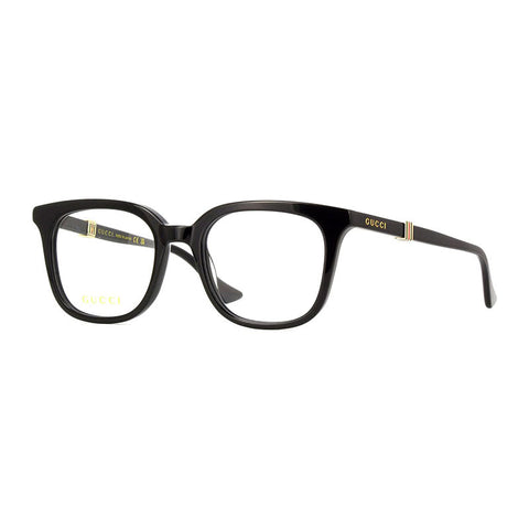Gucci Eyeglasses Rectangle Full Rim, Black Frame and Clear Demo Lenses Lens GG1497O005