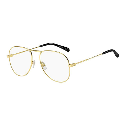 Givenchy Eyeglasses Aviator Full Rim, Gold Frame and Clear Demo Lenses Lens GV01170J5G00