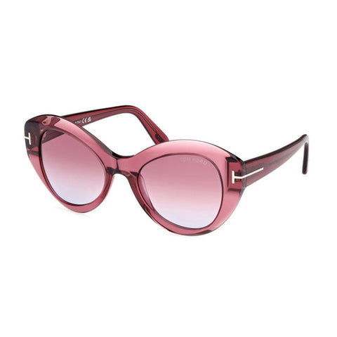 Tom Ford Sunglasses Cat Eye Full Rim, Transparent Pink Frame and Pink Gradient Lens FT108466Y
