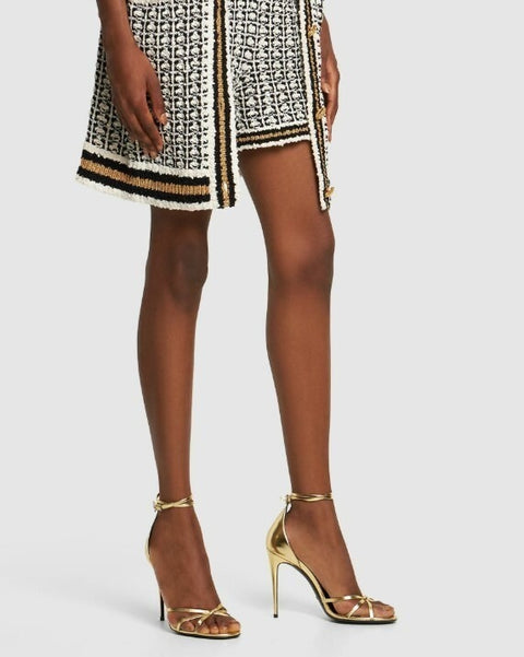 Gucci Metallic Leather Strappy Sandals