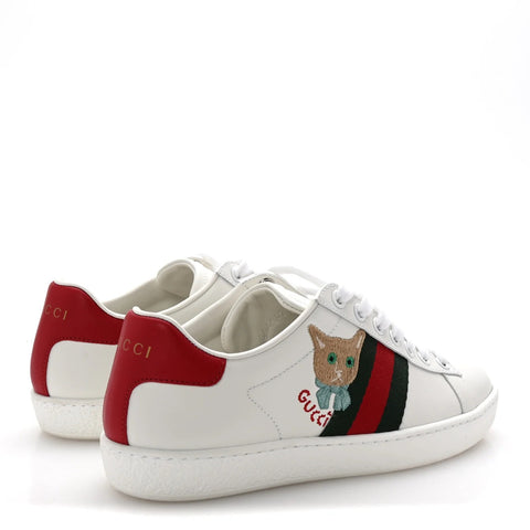 Gucci Ace Cat Leather Sneakers for Women